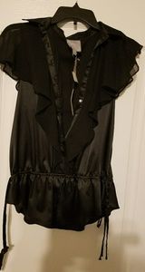 Black satin shirt
